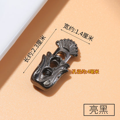 3543★ Hebilla de resorte de metal, hebilla fija para cordón de zapato, hebilla de nariz de cerdo con cordón para ropa, hebilla de tope para sombrero, botón de ajuste elástico para apretar