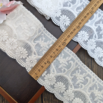 Encaje bordado de algodón puro de alta calidad, 3804 cm de ancho y 10 cm de alto, hecho a mano, para ropa, dobladillo de falda, escote extendido, accesorios de ropa
