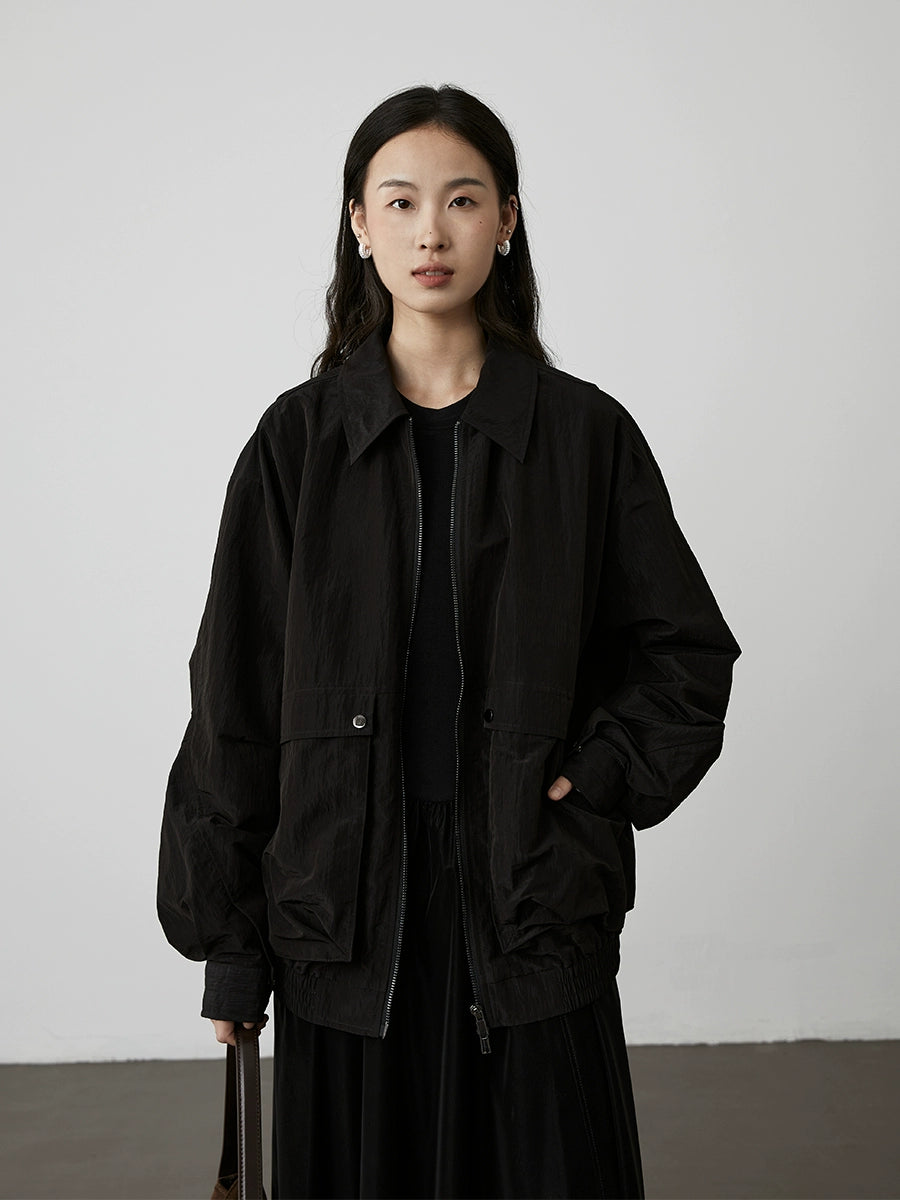 [Veste Kurokawa] CAREMIND Yamamoto Veste courte décontractée noire Veste à revers texturée à grande poche