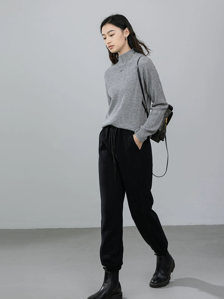 [Offre spéciale à durée limitée] Pantalon de survêtement simple et décontracté 100 % coton avec cordon de serrage pour femme, nouveau design original d'automne