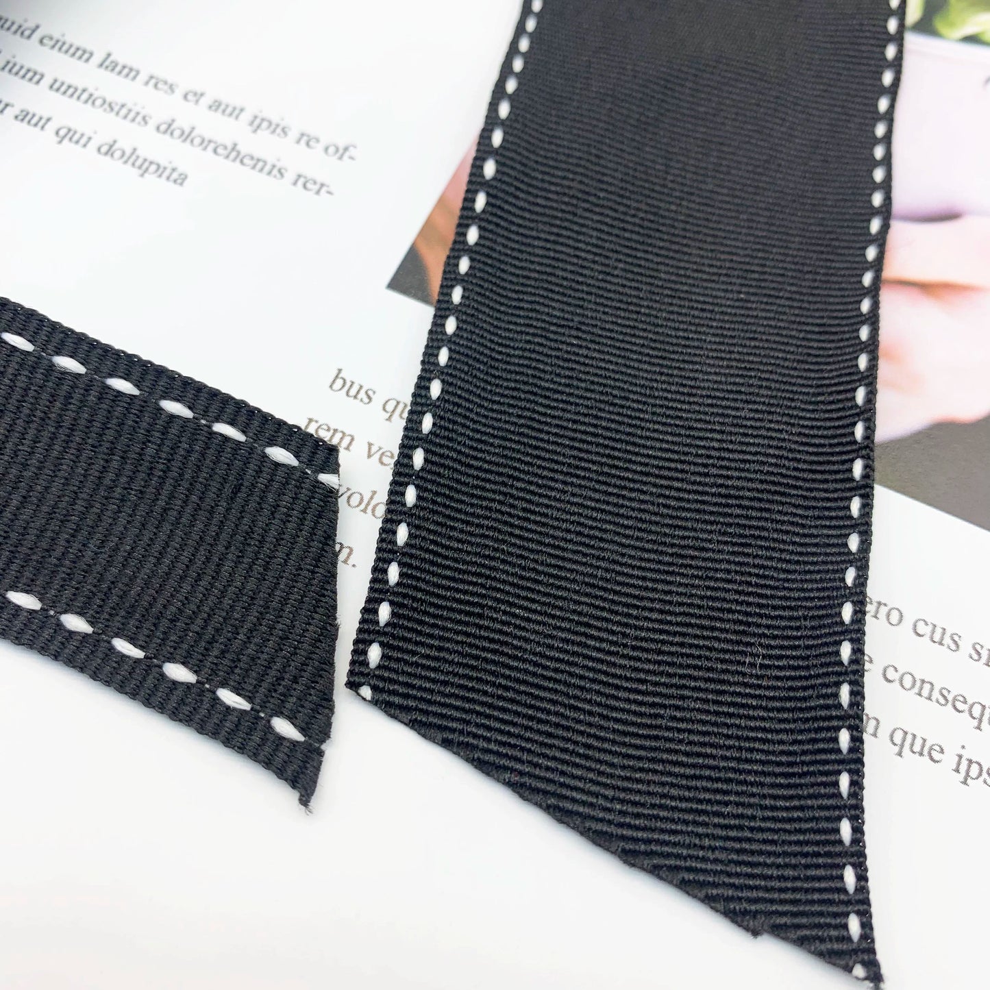 3862 Punto 0,7 cm-4 cm, cinta jacquard negra, cinta de punto de salto blanca, ribete en el borde del pantalón, tira lateral, accesorios de ropa