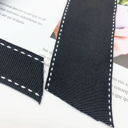 3862 Punto 0,7 cm-4 cm, cinta jacquard negra, cinta de punto de salto blanca, ribete en el borde del pantalón, tira lateral, accesorios de ropa