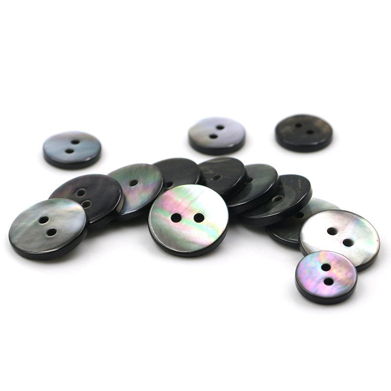 3369★  Natural color black butterfly shell buttons men's shirt cuff buttons colorful pearlescent shell texture buttons