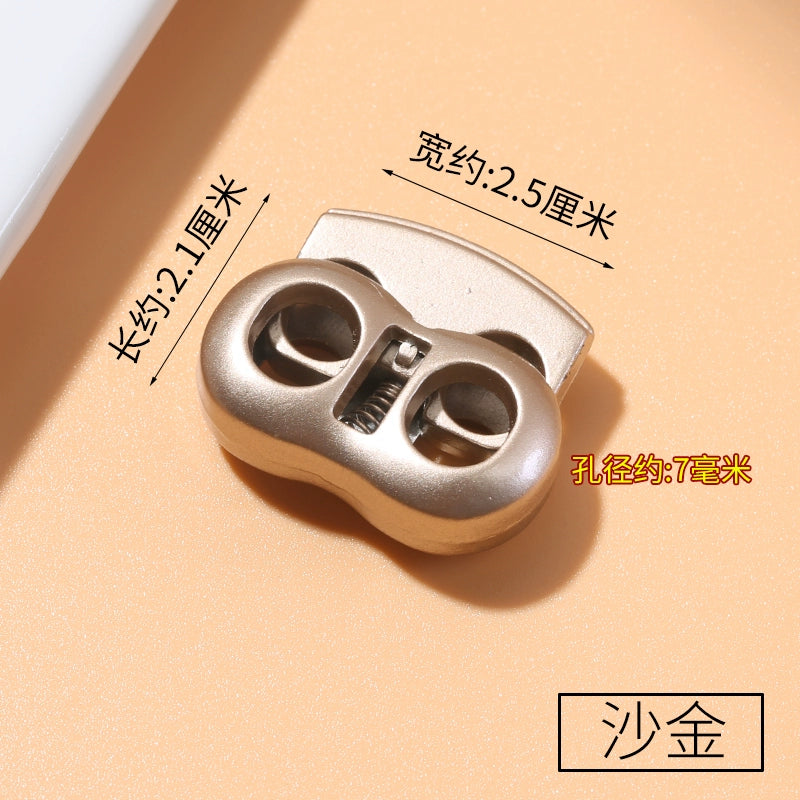 3543★ Hebilla de resorte de metal, hebilla fija para cordón de zapato, hebilla de nariz de cerdo con cordón para ropa, hebilla de tope para sombrero, botón de ajuste elástico para apretar