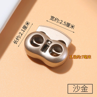 3543★ Hebilla de resorte de metal, hebilla fija para cordón de zapato, hebilla de nariz de cerdo con cordón para ropa, hebilla de tope para sombrero, botón de ajuste elástico para apretar