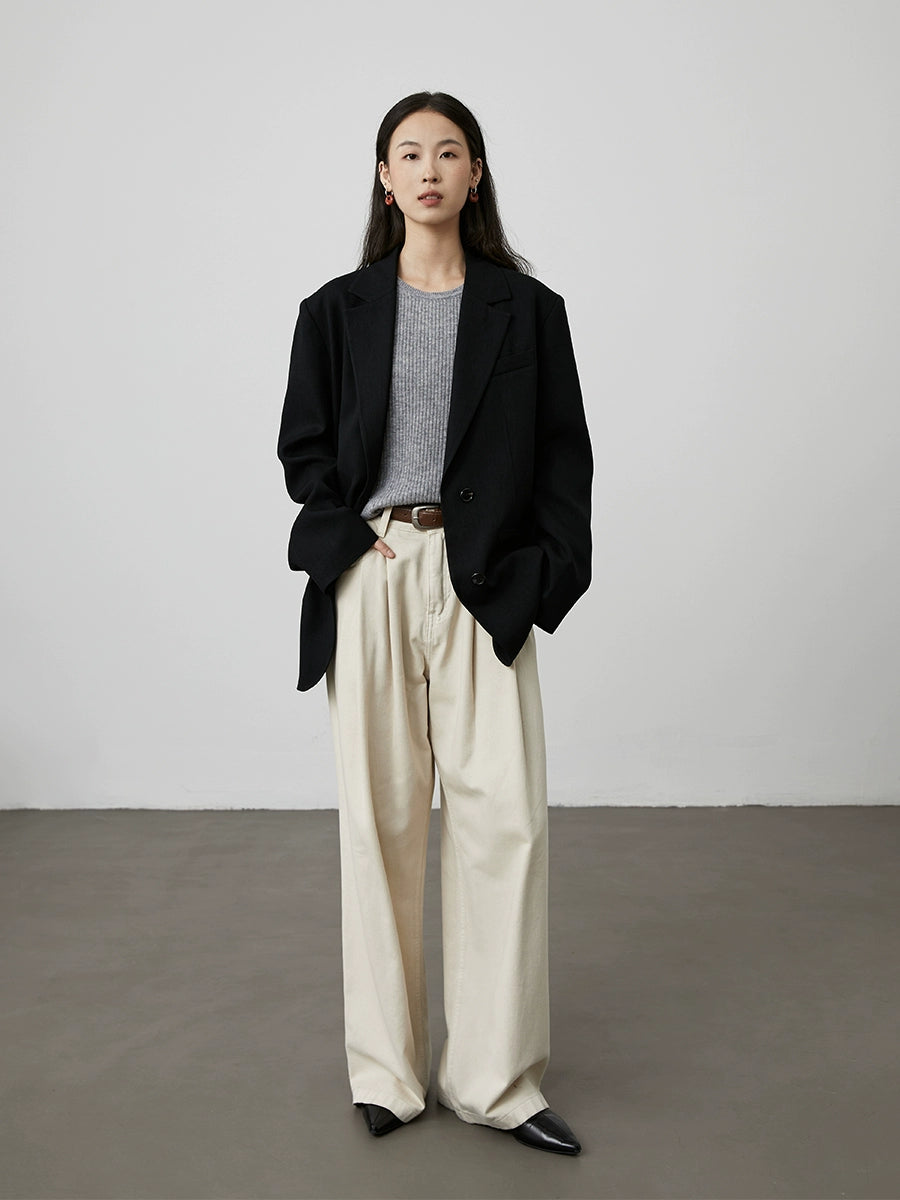 [Chaleco totalmente de lana] Chaleco sin mangas de lana CAREMIND, camiseta de punto con cuello redondo y tiras simples en las sienes 