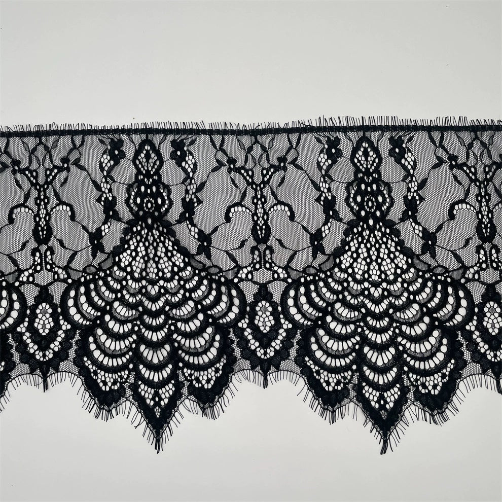 Tissu en dentelle à cils unilatérale en fil pressé, largeur 3766, 27 cm, pour jupe de femme, accessoires pour la maison