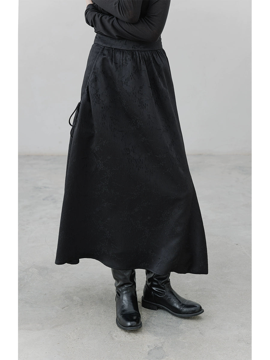 CAREMIND [Crepúsculo] Falda nueva original Falda de textura jacquard de industria pesada Falda de viaje para mujer 