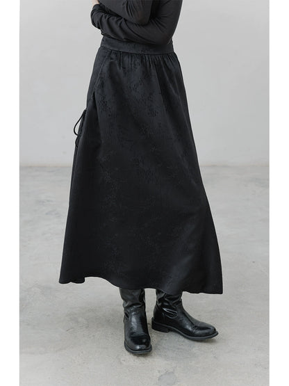 CAREMIND [Crepúsculo] Falda nueva original Falda de textura jacquard de industria pesada Falda de viaje para mujer 