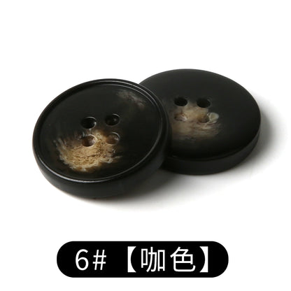 3447★  suit buttons round resin coat button trench coat jacket top versatile clothes white men's and women's black buttons