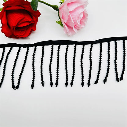 3729 Colgante de cristal de 9 cm de largo, hecho a mano, con flecos de encaje, para vestido de novia, decoración de cuello y hombro, accesorios para tocado