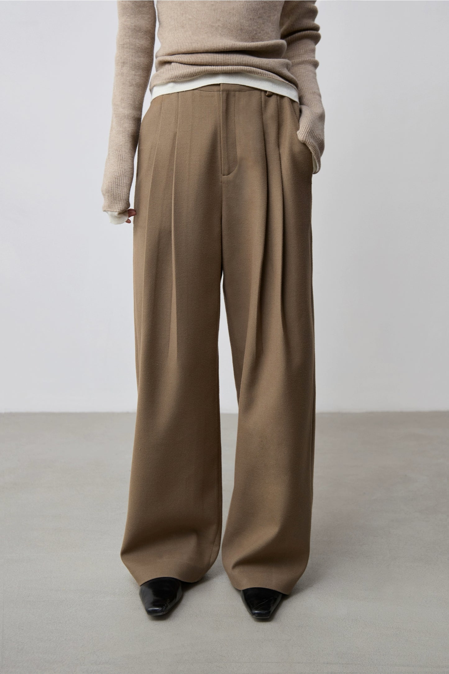 Pantalon décontracté CAREMIND Maillard, nouveau pantalon droit taille haute, ample et fin, drapé, repassage gratuit, pour femme