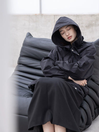 [Oferta por tiempo limitado] Chaqueta con capucha y cordón suelto CAREMIND, nueva chaqueta informal holgada de manga larga para mujer 