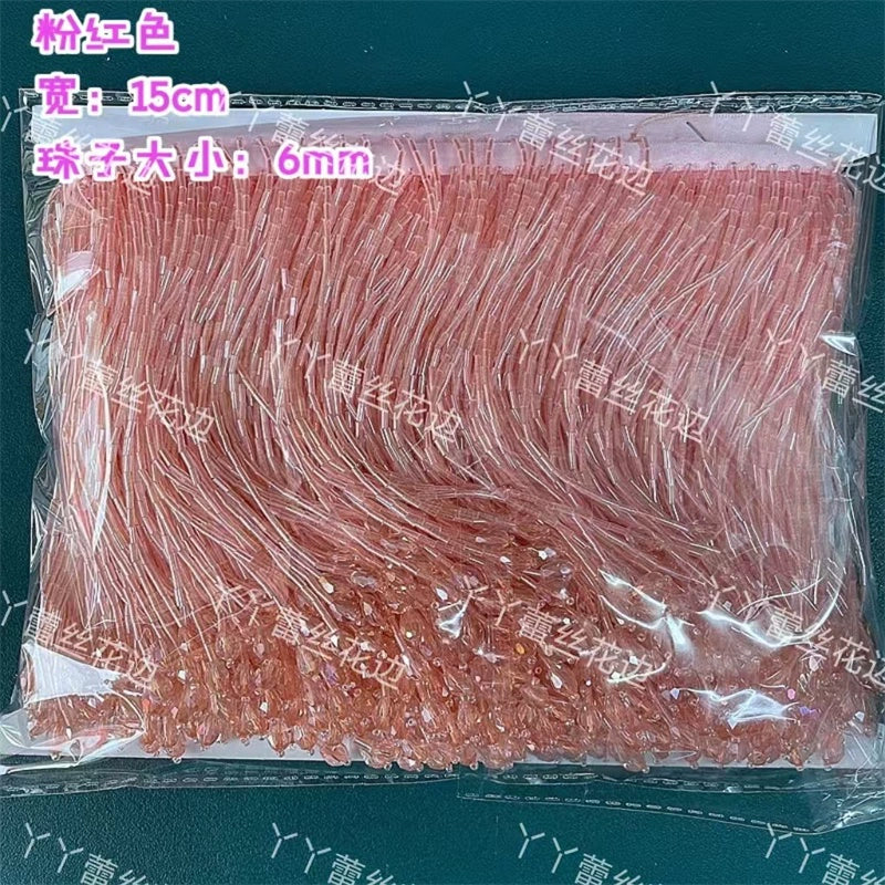 Tubo de cuentas de industria pesada de 15 cm de ancho, colgante de encaje de cristal, accesorios de ropa para vestido de novia, accesorios de bricolaje