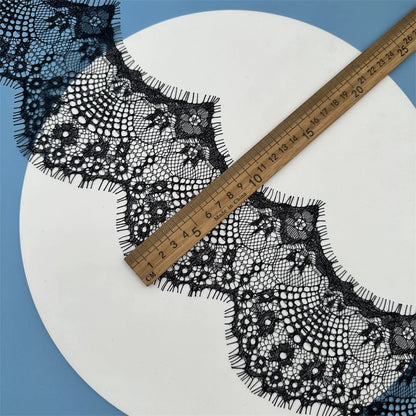 3765 Modelo de gran venta de 10 cm de ancho, accesorios de encaje para pestañas en blanco y negro, cortinas hechas a mano DIY, ropa, superficie de encaje decorativo
