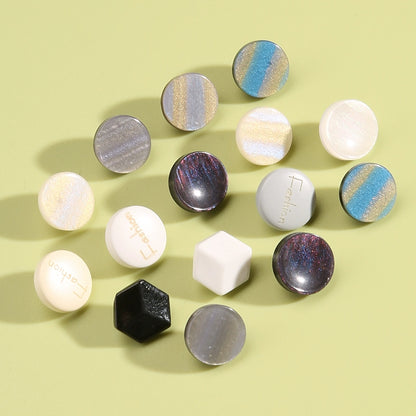 3331★  Round high-end men's and women's white shirt decorative button cardigan shirt cuffs neckline versatile button chiffon buttons