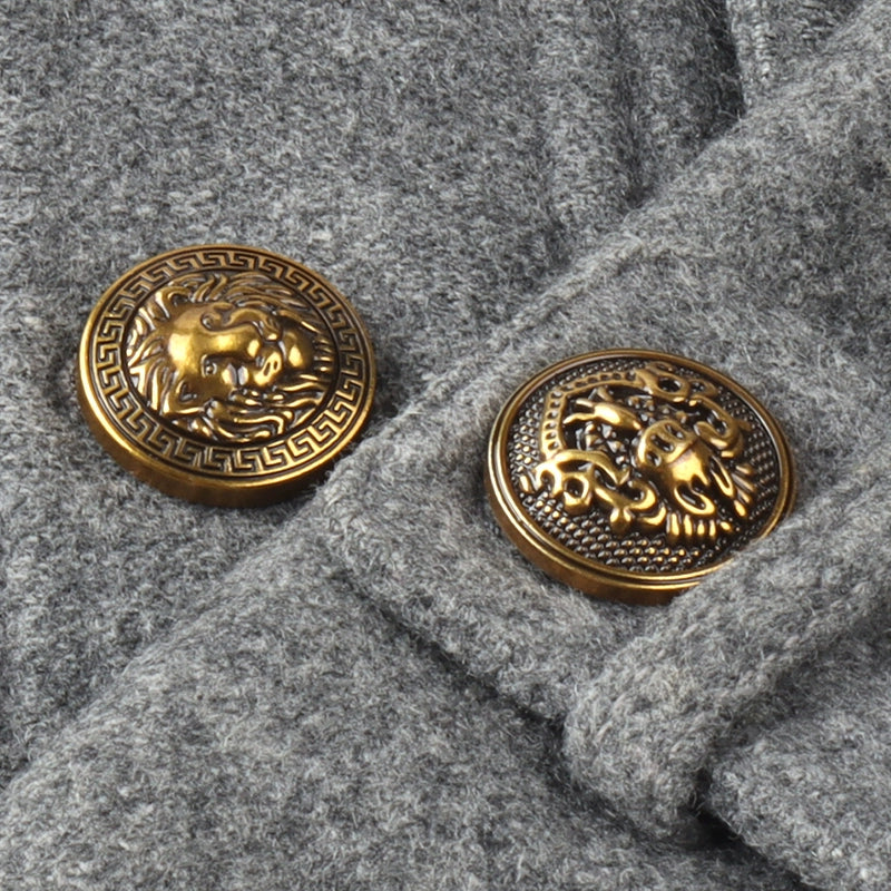 3452★ Botones dorados vintage, tops de alta gama para hombres y mujeres, abrigos de lana, abrigos, botones de metal, botones redondos versátiles para ropa