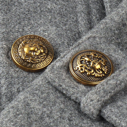 3452★ Botones dorados vintage, tops de alta gama para hombres y mujeres, abrigos de lana, abrigos, botones de metal, botones redondos versátiles para ropa