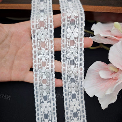 3826 Accesorios de bordado de malla con borde de encaje bilateral, encaje de algodón puro hecho a mano, accesorios para el cabello, ropa, falda, cinturón de encaje