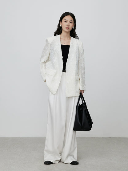 Chaqueta superior versátil de diseño premium para viajeros con traje de jacquard fino intelectual de color albaricoque de CAREMIND 