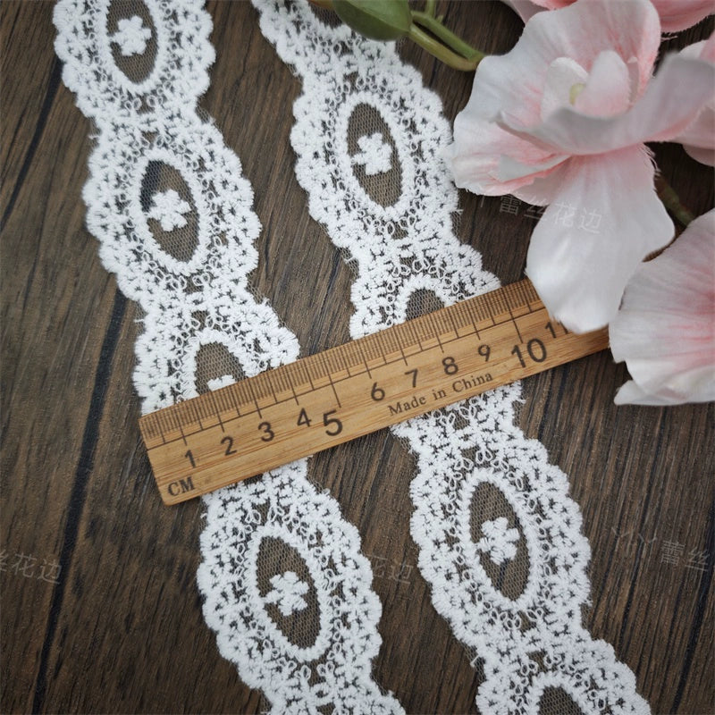 3824 Nouveaux accessoires de dentelle brodée en maille blanche DIY matériaux de tissu faits à la main vêtements pour enfants vêtements pour bébé Lolita