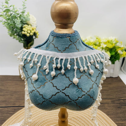 Cinturón de hanfu con flecos de perlas, cadena, tocado, colgante, accesorios de decoración de ropa, 3688 cm de ancho, hecho a mano