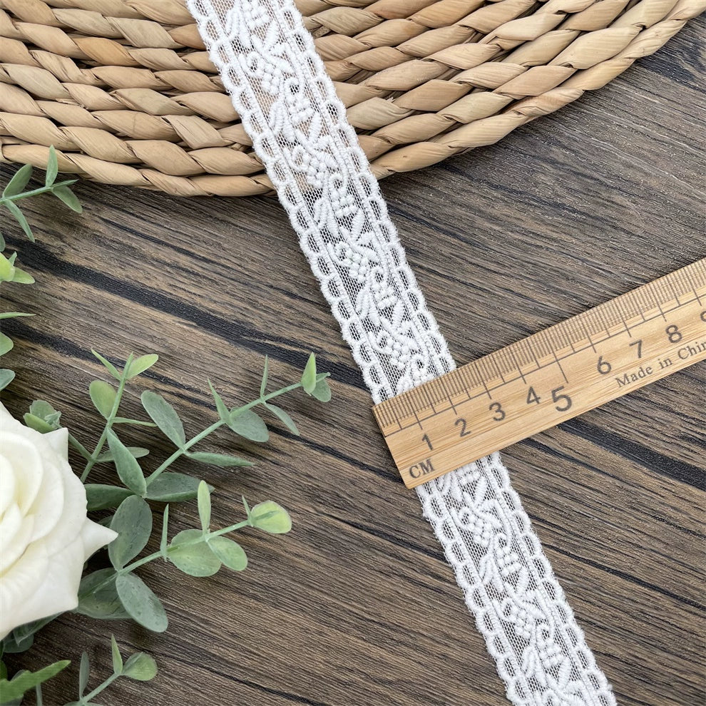 3813 Exportación de accesorios de encaje bordado de hilo de algodón de malla bilateral, material de costura a mano DIY, encaje con decoración