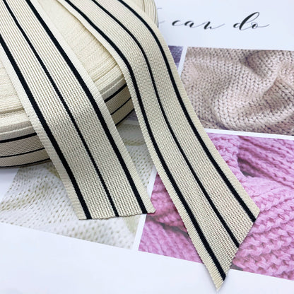 3890 Tira de ribete de punto de un solo lado con rayas de color de 4 cm, para accesorios de ropa, tira lateral para dobladillo de textiles para el hogar