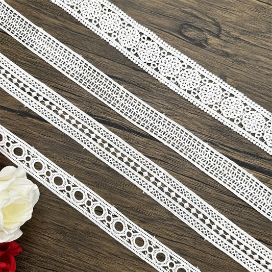 3831 Encaje de algodón puro soluble en agua blanco, bordado, falda de cortina, ropa de muñeca, textiles para el hogar, accesorios de tela decorativos