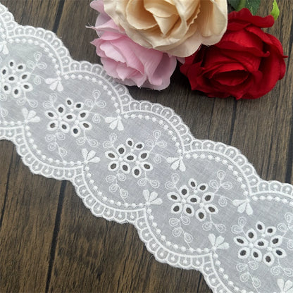 3791 Encaje bordado de alta calidad, tela de encaje hueco, accesorios de bricolaje hechos a mano, ropa de encaje, encaje de algodón puro, accesorios de encaje