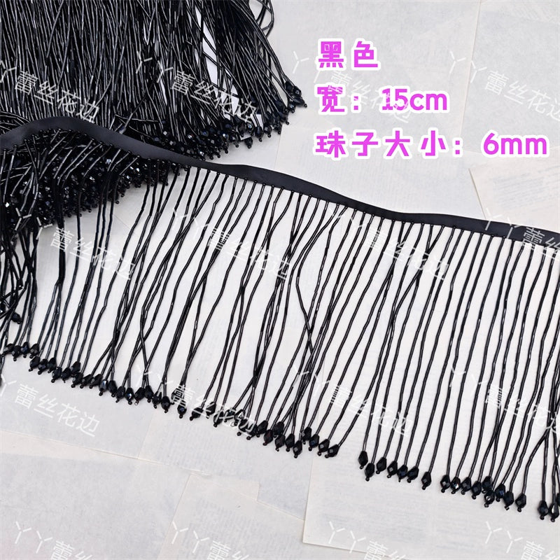 Tubo de cuentas de industria pesada de 15 cm de ancho, colgante de encaje de cristal, accesorios de ropa para vestido de novia, accesorios de bricolaje