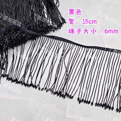 Tubo de cuentas de industria pesada de 15 cm de ancho, colgante de encaje de cristal, accesorios de ropa para vestido de novia, accesorios de bricolaje