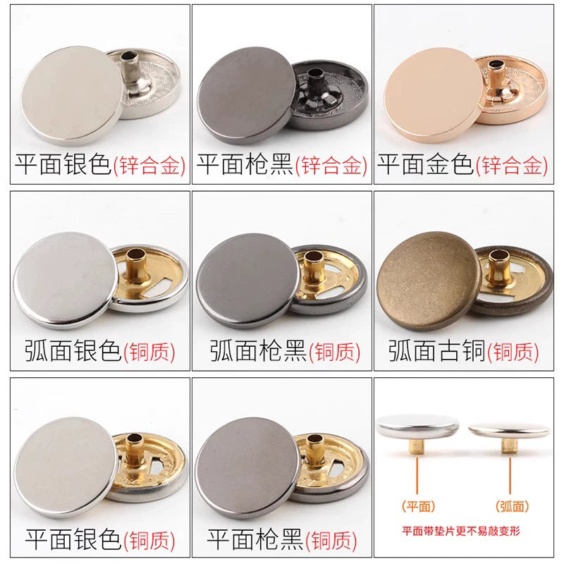 3411★  Metal high-end clothes clothing mother and child buttons jacket hidden buttons round coat down jacket buttons buttons buttons buttons