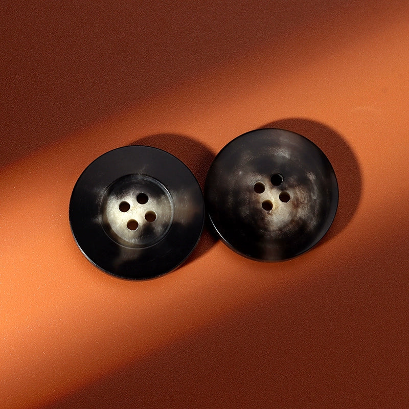 3296★  High-grade natural real horn buttons round wide edge beige buttons coat suit shirt clothes wool sweater buttons
