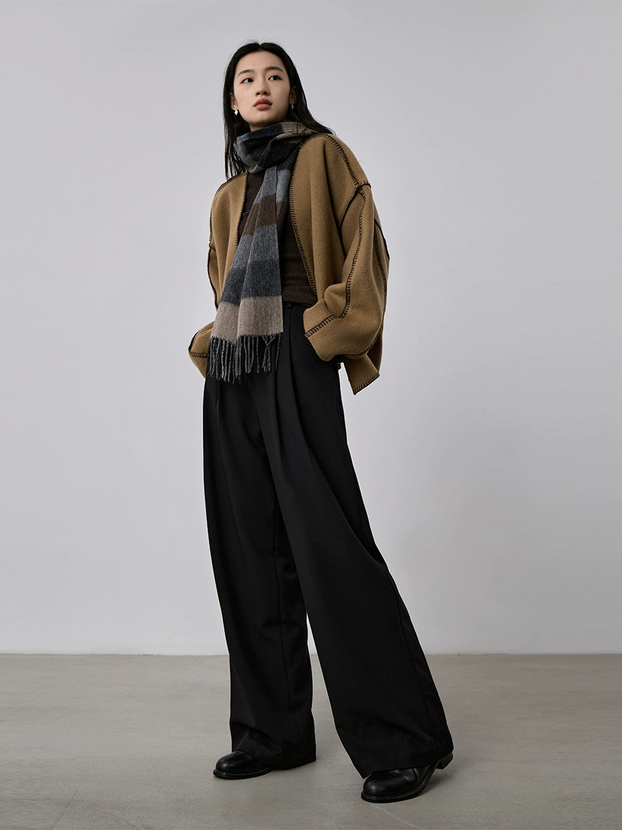 [Oferta especial por tiempo limitado] Pantalones pitillo, pantalones de traje informales antiarrugas, pantalones de fregado rectos de cintura alta y sueltos para mujer 