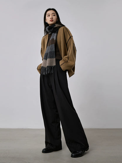 [Oferta especial por tiempo limitado] Pantalones pitillo, pantalones de traje informales antiarrugas, pantalones de fregado rectos de cintura alta y sueltos para mujer 