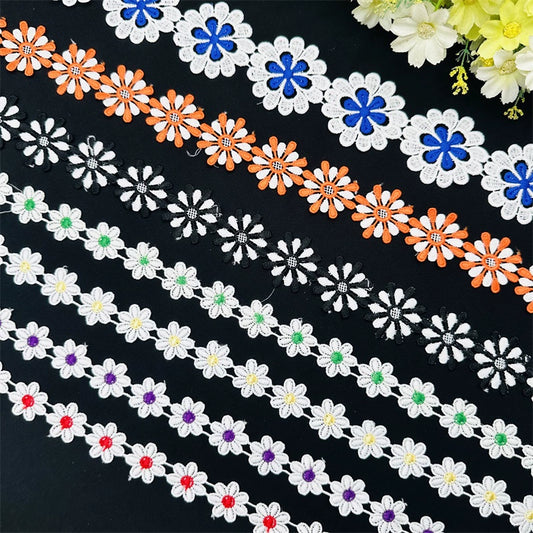 3669 Encaje de flores de seda de leche soluble en agua de color con accesorios, bricolaje, costura de ropa, decoración de joyas, materiales hechos a mano