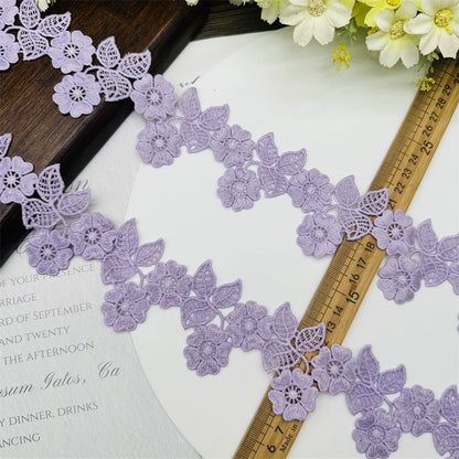 3677 Encaje de flores de seda de leche soluble en agua de alta calidad con accesorios, bricolaje, costura de ropa, decoración de joyas, materiales hechos a mano