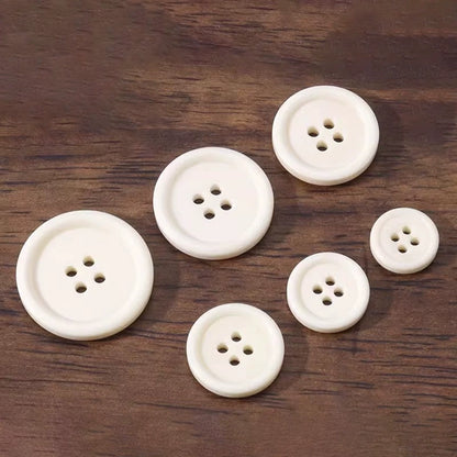 3384★  White round edge four-eye beef bone buckle versatile suit high-end buttons retro coat wind sweater cardigan button accessories