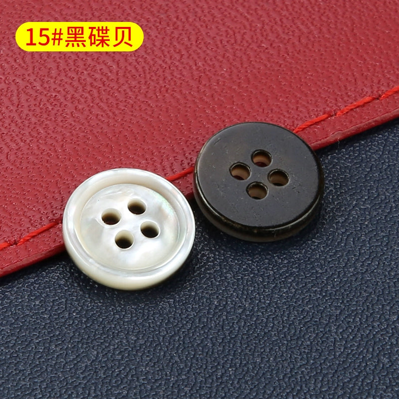 3364★  High-end shell button-up men's and women's shirts, small button-up knitted sweaters, cardigans, round four-eye versatile white buttons