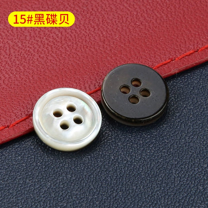 3364★  High-end shell button-up men's and women's shirts, small button-up knitted sweaters, cardigans, round four-eye versatile white buttons