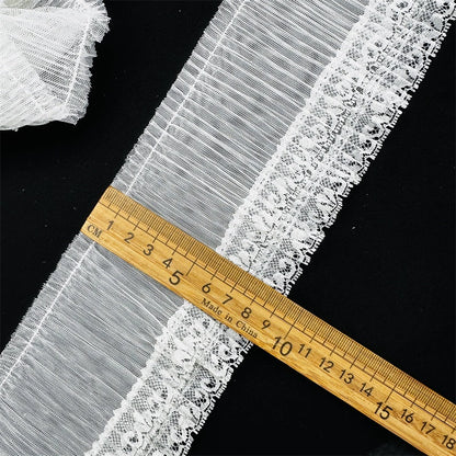 3836 Ancho 9cm malla arrugada borde ondulado pequeño encaje princesa lolita falda borde Barbie tela material DIY