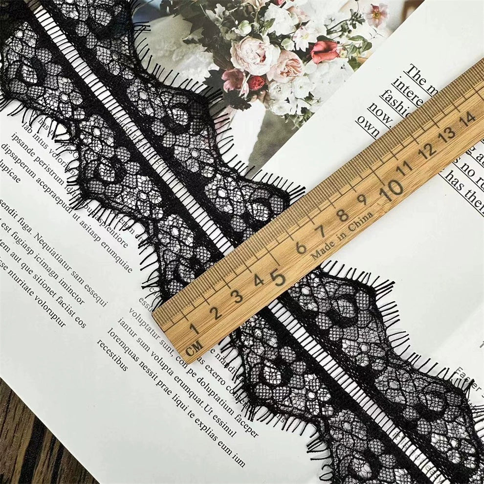 3760 Exquisito tul de exportación de borde simple y doble, accesorios de encaje para pestañas, ropa de bricolaje, cuello, borde, falda, manga, material