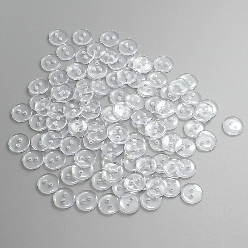 3496★ Paquete completo de botones Botón transparente de dos ojales, cuatro ojales, camisa de pan Botones de camisa de cuello de suéter Botones inferiores de ropa Botones de almohadilla Botones pequeños