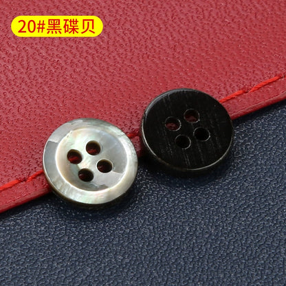 3364★  High-end shell button-up men's and women's shirts, small button-up knitted sweaters, cardigans, round four-eye versatile white buttons