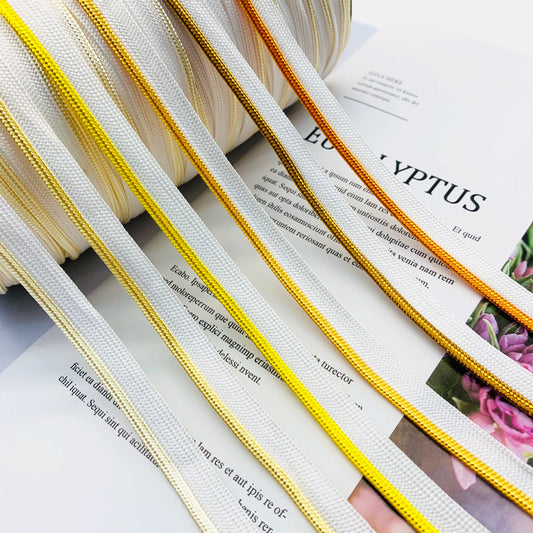 Cinta adhesiva de seda brillante de 1 cm, 41 colores, con borde incrustado, para decoración de hogar, textiles, accesorios de ropa, 3847