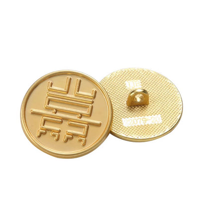 3260★  Chinese coin buckle gold happy character longevity cheongsam copper buckle Chinese vest Qing Dynasty coin button Ruyi cloud pattern gold