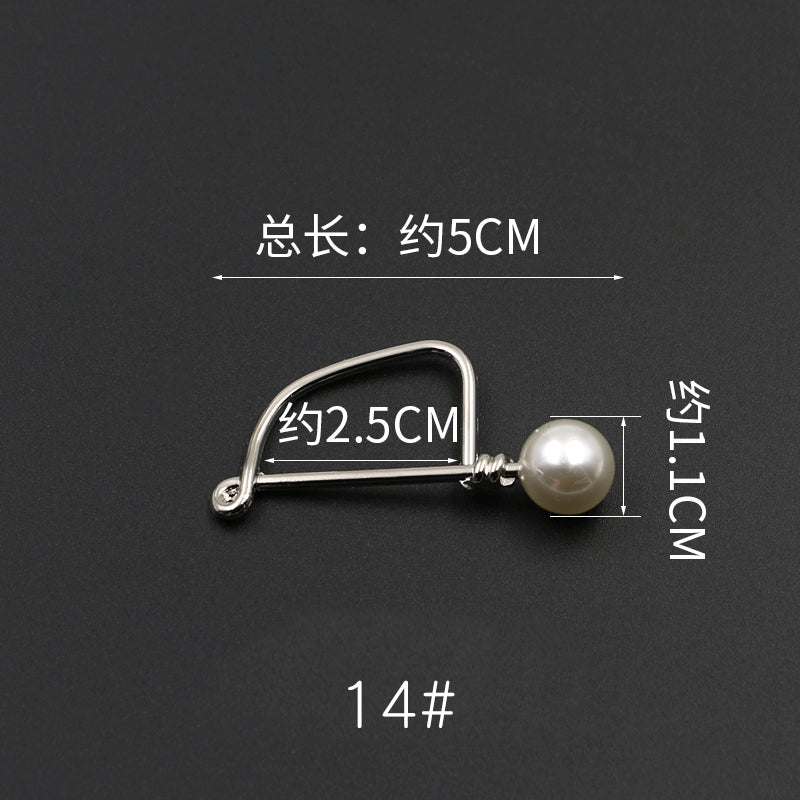 3529★ Versión coreana de moda con hebilla de anillo de metal, hebilla de alfiler de perla, abrigo, chaqueta, suéter, bufanda, accesorios, hebilla decorativa, hebilla de cinturón