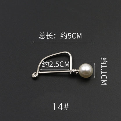 3529★ Versión coreana de moda con hebilla de anillo de metal, hebilla de alfiler de perla, abrigo, chaqueta, suéter, bufanda, accesorios, hebilla decorativa, hebilla de cinturón