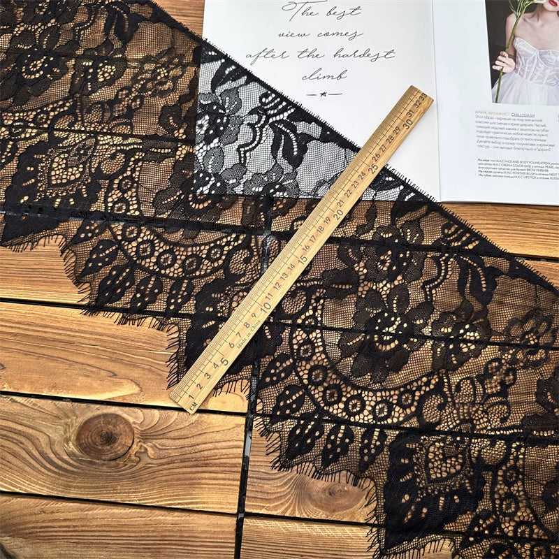 Encaje de malla unilateral de 26 cm de ancho, 3742, para ropa, vestidos de novia, cortinas y accesorios de decoración del hogar.